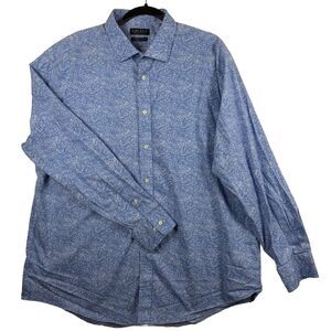 Lauren Ralph Lauren Shirt Mens 2XL 18  34/35 Blue Paisley Black Label Stretch